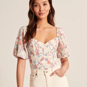Abercrombie & Fitch Corset Puff Sleeve Top